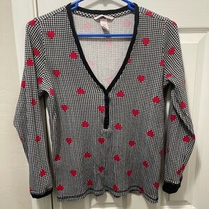 Victoria's Secret Black and White w red hearts sleep set